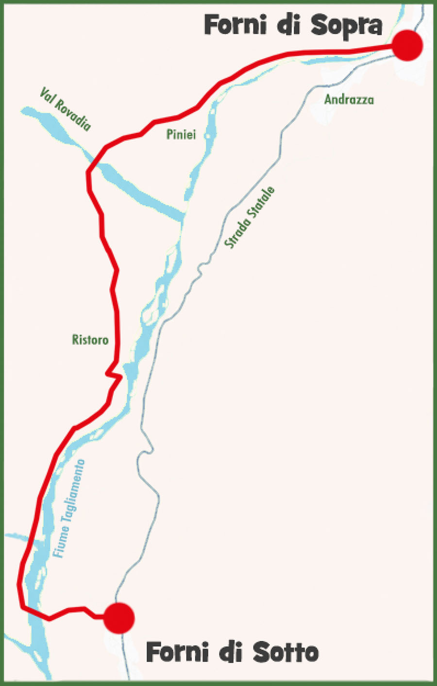 mappa ciclabile forni savorgnani