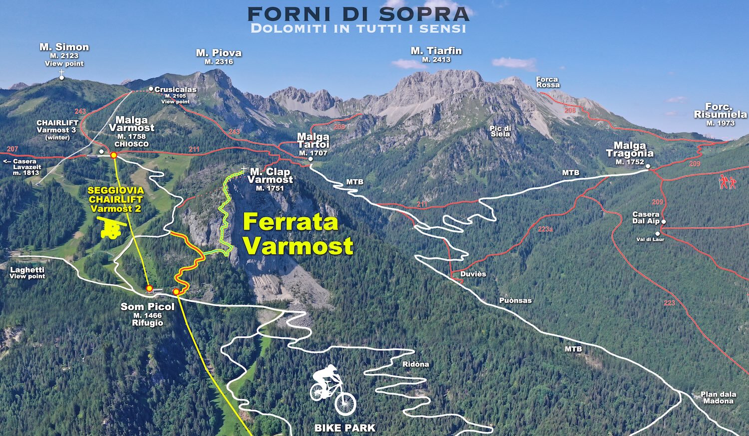 mappa ferrata varmost malghe mappa ferrata varmost malghe
